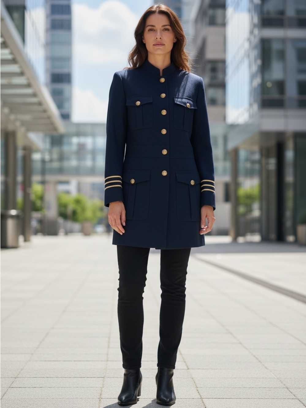 Cambridge Dry Goods Co Womens Blazer Wool Blend Military Jacket VINTAGE